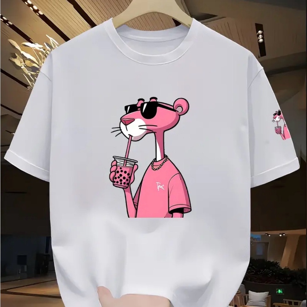NEW Pink Panther Graphic White Tee